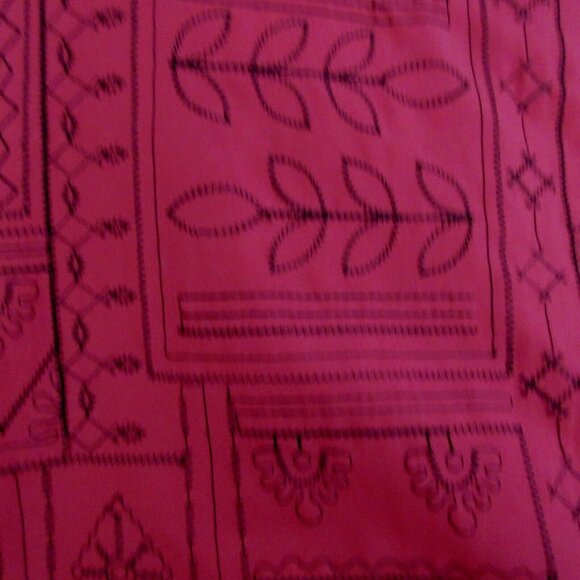 Alfred Dunner Jacket Sz 10 Open Front Embroidered Patchwork Red wBlack Stitching - Picture 6 of 6